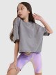 4F JUNIOR Dziewczęcy tshirt crop top z nadrukiem 4F 4FJWSS25TTSHF1868  szary Szary