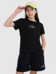Dziewczęcy t-shirt z nadrukiem 4F 4FJWSS25TTSHF1871 - czarny