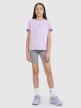 Dziewczęcy t-shirt z nadrukiem 4F 4FJWSS25TTSHF1871 - fioletowy