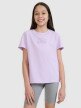 4F JUNIOR Dziewczęcy tshirt z nadrukiem 4F 4FJWSS25TTSHF1871  fioletowy Fioletowy