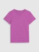 Dziewczęcy t-shirt basic 4F 4FJWSS25TTSHF2177 - fioletowy