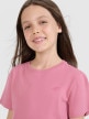 Dziewczęcy t-shirt basic 4F 4FJWSS25TTSHF2177 - różowy