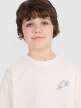 Chłopięcy t-shirt z nadrukiem 4F 4FJWSS25TTSHM1914 - biały
