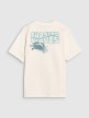 Chłopięcy t-shirt z nadrukiem 4F 4FJWSS25TTSHM1914 - biały