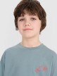 Chłopięcy t-shirt z nadrukiem 4F 4FJWSS25TTSHM1914 - turkusowy