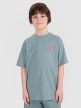 4F JUNIOR Chłopięcy tshirt z nadrukiem 4F 4FJWSS25TTSHM1914  turkusowy Turkusowy