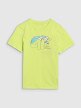 Chłopięcy t-shirt z nadrukiem 4F 4FJWSS25TTSHM1917 - zielony