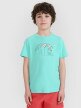 4F JUNIOR Chłopięcy tshirt z nadrukiem 4F 4FJWSS25TTSHM1917  turkusowy Turkusowy