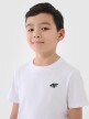 Chłopięcy t-shirt basic 4F 4FJWSS25TTSHM2178 - biały