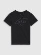 Chłopięcy t-shirt z nadrukiem 4F 4FJWSS25TTSHM2179 - czarny