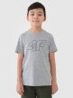 4F JUNIOR Chłopięcy tshirt z nadrukiem 4F 4FJWSS25TTSHM2179  szary Szary