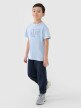 Chłopięcy t-shirt oversize z nadrukiem 4F 4FJWSS25TTSHM2325 - niebieski