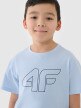 Chłopięcy t-shirt oversize z nadrukiem 4F 4FJWSS25TTSHM2325 - niebieski