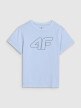 Chłopięcy t-shirt oversize z nadrukiem 4F 4FJWSS25TTSHM2325 - niebieski