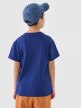 Chłopięcy t-shirt oversize z nadrukiem 4F 4FJWSS25TTSHM2325 - niebieski