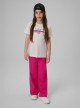 mini: Dziewczęcy t-shirt z nadrukiem 4F 4FJWSS26TTSHF2885 - kremowy (5)