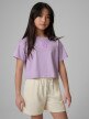 mini: Dziewczęcy t-shirt z nadrukiem 4F 4FJWSS26TTSHF2941 - fioletowy (1)