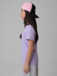 mini: Dziewczęcy t-shirt bez nadruku 4F 4FJWSS26TTSHF3003 - fioletowy (3)