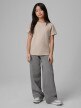 mini: Dziewczęcy t-shirt bez nadruku 4F 4FJWSS26TTSHF3003 - beżowy (5)