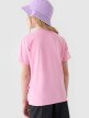 Dziewczęcy t-shirt z nadrukiem 4F 4FJRSS24TTSHF2054 - różowy