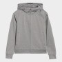 Chłopięca bluza treningowa rozpinana z kapturem  4F 4FJWSS25TFSWM557 - szara