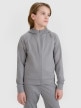 4F JUNIOR Chłopięca bluza treningowa rozpinana z kapturem  4F 4FJWSS25TFSWM557  szara Szary