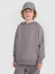 4F JUNIOR Chłopięca bluza dresowa nierozpinana z kapturem 4F 4FJRAW25TSWSM2490  szara Szary