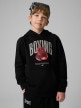 mini: Chłopięca bluza dresowa nierozpinana z kapturem 4F 4FJRSS26TSWSM2904 - czarna (1)