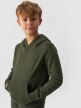 Chłopięca bluza dresowa nierozpinana z kapturem 4F 4FJWMM00TSWSM1292 - khaki