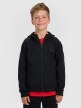 mini: Chłopięca bluza dresowa rozpinana z kapturem 4F 4FJRAW25TSWSM2415 - czarna (1)