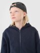 Chłopięca bluza dresowa rozpinana z kapturem 4F 4FJWMM00TSWSM1859 - granatowa