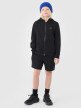 mini: Chłopięca bluza dresowa rozpinana z kapturem 4F 4FJWSS25TSWSM1714 - czarna (2)