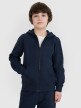 4F JUNIOR Chłopięca bluza dresowa rozpinana z kapturem 4F 4FJWSS25TSWSM1714  granatowa Granatowy
