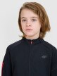 Chłopięca bluza treningowa rozpinana bez kaptura 4F 4FJWSS25TFSWM452 - czarna