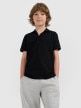  4F JUNIOR Chłopięca koszulka polo 4F 4FJRAW25TPTSM0749  czarna Czarny
