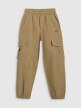Chłopięce spodnie casual cargo 4F 4FJRAW25TTROM1606 - brązowe