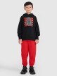 4F JUNIOR Chłopięce spodnie dresowe joggery 4F 4FJRAW25TTROM1634  czerwone Czerwony
