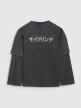 Chłopięcy longsleeve z nadrukiem 4F 4FJRAW25TLONM568 - szary