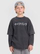 Chłopięcy longsleeve z nadrukiem 4F 4FJRAW25TLONM568 - szary