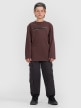 Chłopięcy longsleeve z nadrukiem 4F 4FJRAW25TLONM585 - brązowy