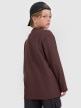 Chłopięcy longsleeve z nadrukiem 4F 4FJRAW25TLONM585 - brązowy