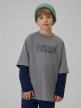 mini: Chłopięcy longsleeve z nadrukiem 4F 4FJRSS26TLONM631 - szary (2)