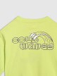 Chłopięcy longsleeve z nadrukiem 4F 4FJWSS25TLONM435 - zielony