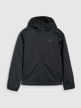 Chłopięcy softshell rozpinany z kapturem 4F 4FJRAW25TSOFM516 - czarny