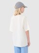 Chłopięcy t-shirt oversize z nadrukiem 4F 4FJASAW24TTSHM2596 - biały