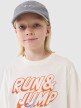 Chłopięcy t-shirt oversize z nadrukiem 4F 4FJASAW24TTSHM2596 - biały