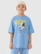 4F JUNIOR Chłopięcy tshirt oversize z nadrukiem 4F 4FJASAW24TTSHM2596  niebieski Niebieski