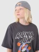 Chłopięcy t-shirt oversize z nadrukiem 4F 4FJASAW24TTSHM2596 - szary