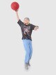 Chłopięcy t-shirt oversize z nadrukiem 4F 4FJASAW24TTSHM2596 - szary