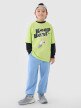 Chłopięcy t-shirt oversize z nadrukiem 4F 4FJASAW24TTSHM2596 - zielony